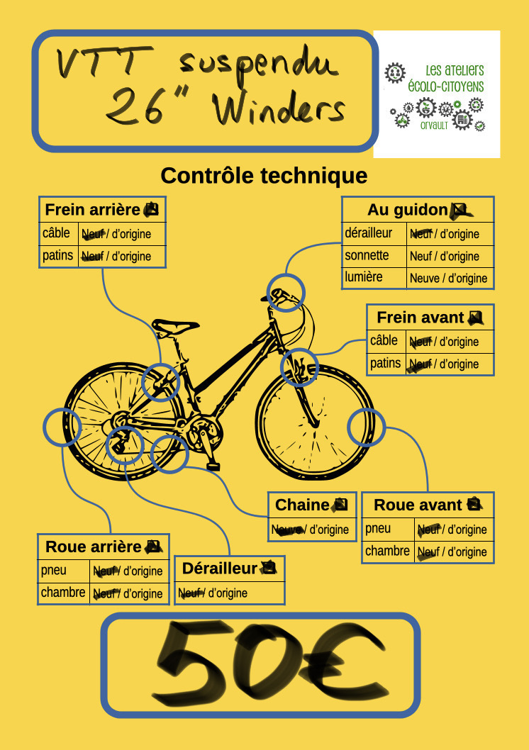 VTT Winders suspendu 26 pouces
