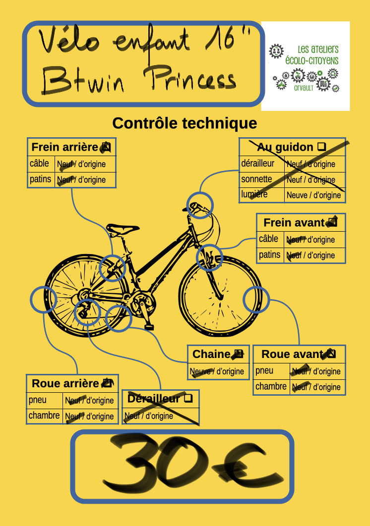 Vélo enfant Btwin Princess 16 pouces