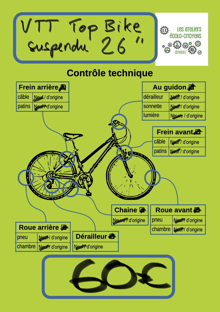 VTT suspendu Top bike 26 pouces