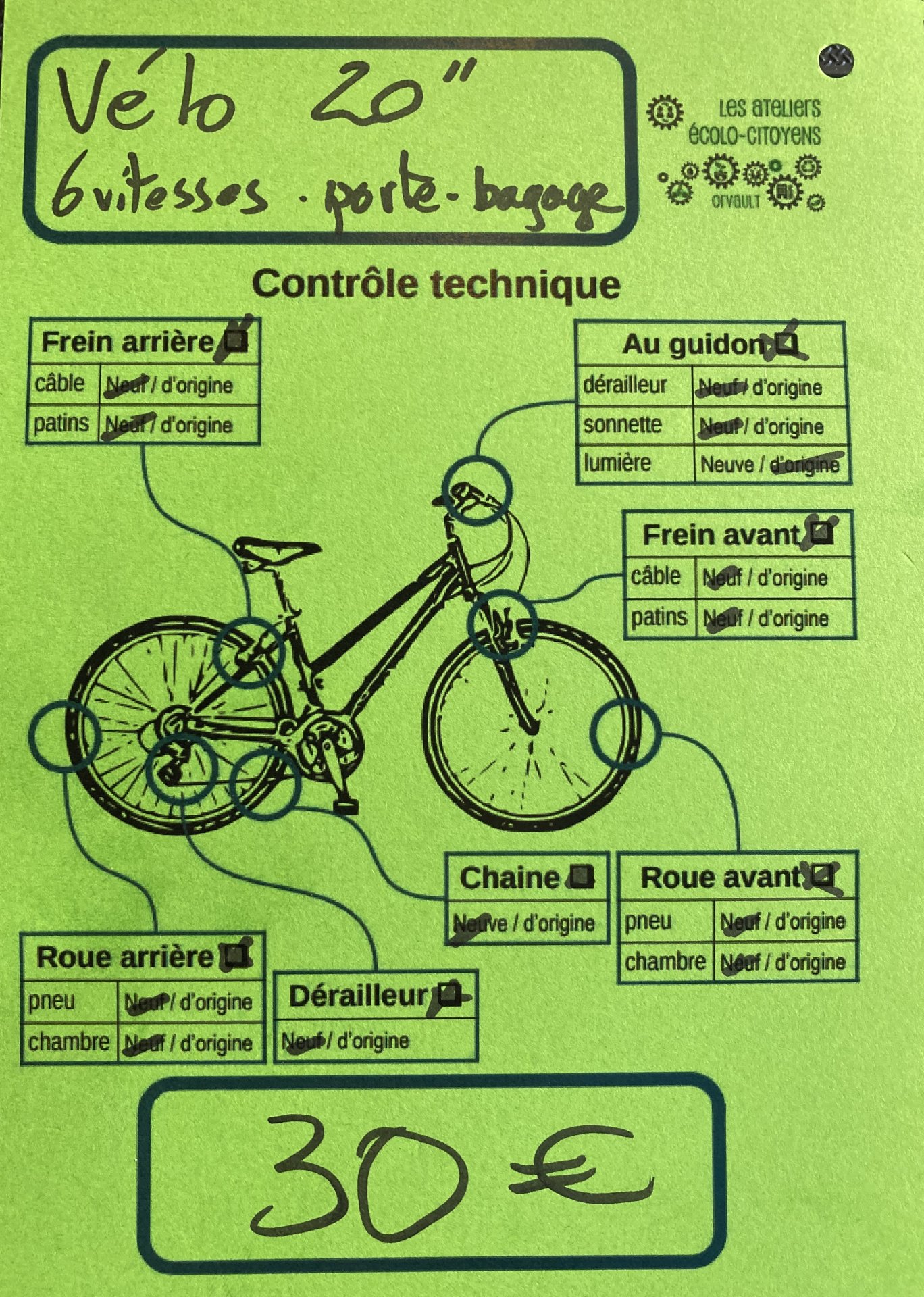 Vélo enfant 20 pouces